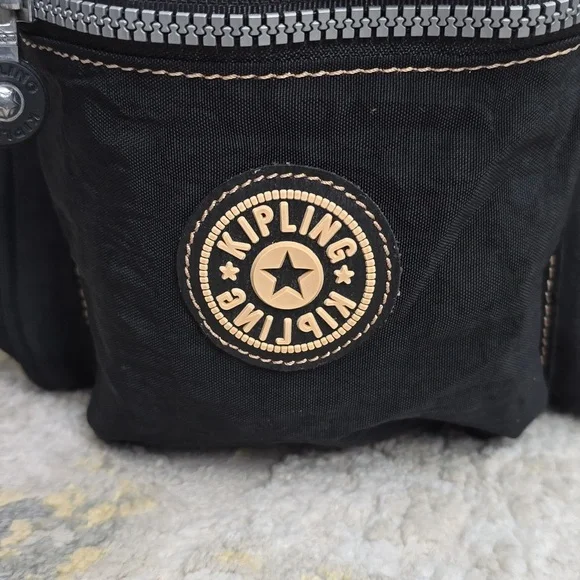 Vintage Kipling Mini Backpack | Y2K Black Crinkled Nylon (NO MONKEY KEYCHAIN) - Picture 2 of 14